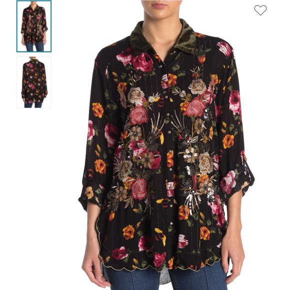 Aratta Tops - Aratta Silent Journey Baroness High Low Boho Shirt